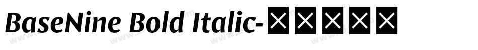 BaseNine Bold Italic字体转换